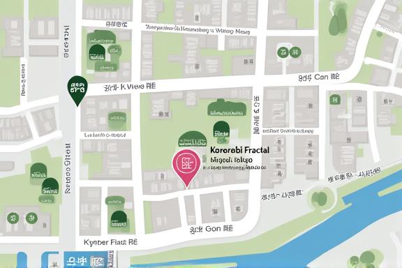 Map showing the location of Komorebi Fractal in Ginza, Tokyo.
